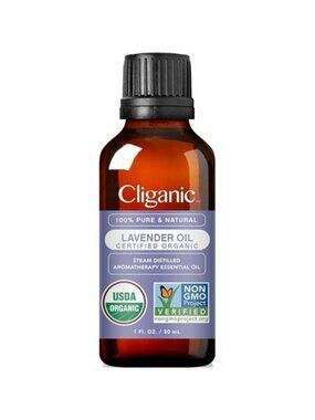 Cliganic Organic Lavender Essential Oil 1 Fl Oz Steam Distilled Aromatherapy